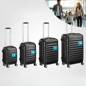 AERO keményfedeles bőröndszett, 4 részes, ABS, fekete Monzana