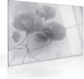 Szürke árnyalatú virágok képe (üvegen) (70x50 cm)
