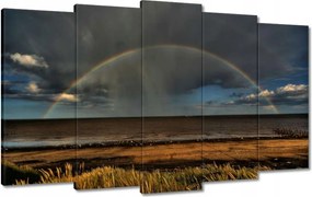 Vászonkép 100x60 Szivárvány a tengerparton