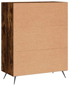 füstös tölgy színű szerelt fa komód 69,5 x 34 x 90 cm