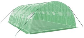 zöld acélvázas melegház 24 m² 6 x 4 x 2 m