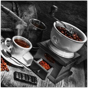 Poszterek 140x140 Fekete-fehér kávé fotó