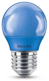 Philips P45 E27 LED kisgömb fényforrás, 3.1W=15W, kék, 220-240V
