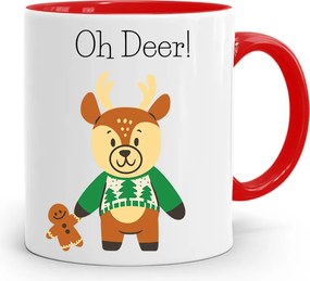 Piros Karácsonyi Bögre Mikulás Karácsonyfa Alá, fényképes nyomattal