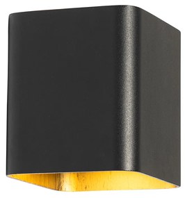Modern fekete fali lámpa LED-del IP54 négyzet alakú - Evi