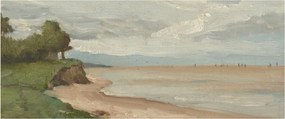 Kép - Jean-Baptiste-Camille Corot, Beach Near Etretat, reprodukciók (120x50 cm)