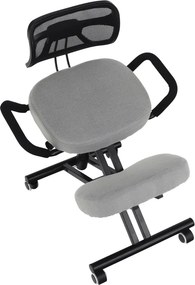 Ergonómikus térdeplőülés, szürkésbarna Taupe/fekete, RUFUS