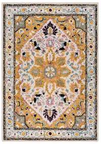 Sárga gyapjú szőnyeg 170x120 cm Dahlia - Flair Rugs