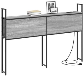 Tárolós Fejtámla Töltő Állomással Szürke sonoma 135 cm Faanyag