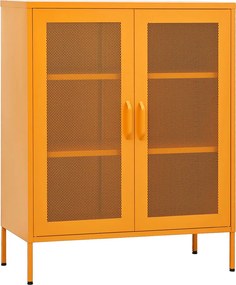 vidaXL mustárzöld acél tárolószekrény 80 x 35 x 101,5 cm
