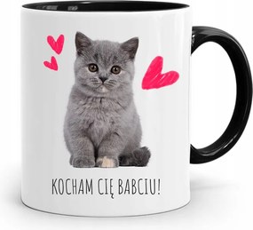 Bögre Fekete Nagymama Napja Szeretlek Nagymama Ajándék nyomott mintával