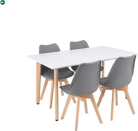Silla 120 4+1 étkező garnitúra fehér-szürke