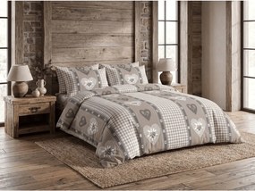 Krepp ágynemű HEART RETRO POLY szürke Ágyneműhuzat mérete: 70 x 90 cm | 140 x 200 cm