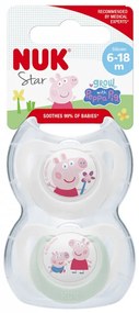 Baba cumi NUK Star Peppa Pig 6-18m  2 db, vel. 6-18 m