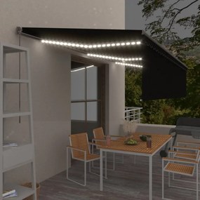 antracitszürke kihúzható LED-es napellenző redőnnyel 6 x 3 m