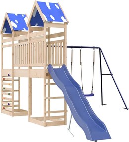 vidaXL tömör fenyőfa kültéri játszószett