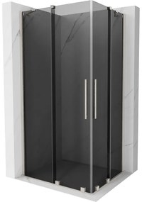 Mexen Velar Duo, zuhanykabin tolóajtóval 100 x 90 cm, 8mm szürke üveg, csiszolt acél, 871-100-090-42-97