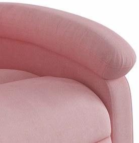 rózsaszín bársony felállást segítő dönthető fotel