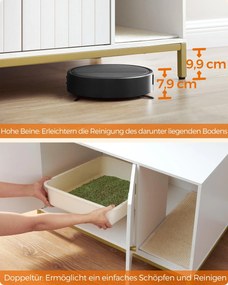 Feandrea macskaalom-bútor 80 × 50 × 55 cm, fehér és arany színben