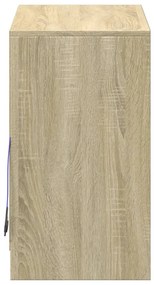 sonoma tölgy szerelt fa tálalószekrény LED-del 72 x 34 x 61 cm