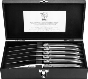 Acél kések Laguiole steakekhez Luxury Line 6 db-os elegáns doboz