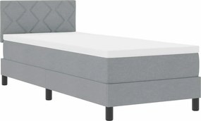 vidaXL Boxrugós ágy matracmal leddel Világosszürke 80 x 200 cm szövet