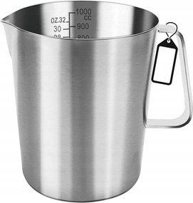 Konyhai Mérőpohár Rozsdamentes Acélból 1000 ML Tejeskávéhoz És Cappuccinohoz