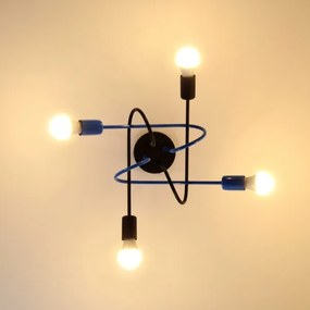 Felületre szerelhető csillár OXFORD 4xE27/15W/230V fekete/kék