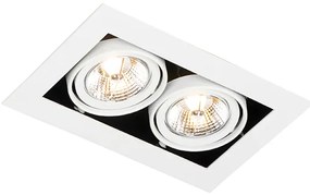 Modern beépíthető reflektor fehér 2-lámpás állítható - Oneon 70