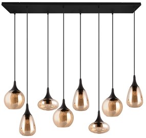 Fekete-narancssárga függőlámpa üveg búrával Lumina – Trio