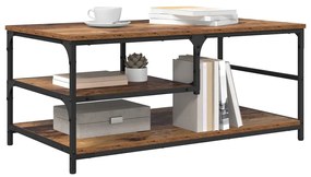 vidaXL Dohányzóasztal Öreg fa 90 x 49 x 40 cm Faanyag