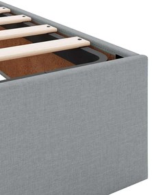 Ágykeret tárolóval Világosszürke 200 x 200 cm szövet