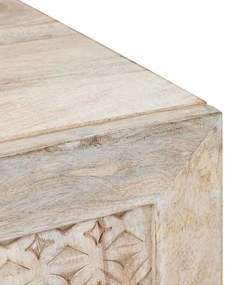 TV szekrény polcokkal Fehér 80 x 33 x 46 cm tömör mangófa