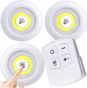 3x Cob Pilot LED-es elemes vezeték nélküli öntapadós lámpa