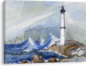Világítótorony festményének képe (70x50 cm)