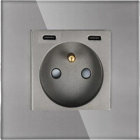 Aljzat GyorstöltĆ Usb C+C SzĂŒrke tƱvel Kontakt 4A 20W