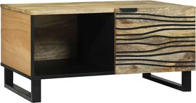 vidaXL Dohányzóasztal Barna és fekete 80 x 50 x 40 cm Tömör akácfa