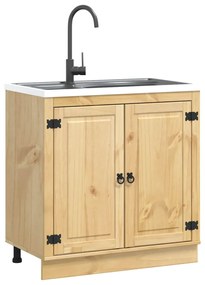 Cabinet tárolóval ajtóval Méz 80 x 46 x 81,5 cm Tömör fenyőfa