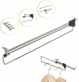 Kihúzható ruhaakasztó sín ruhaakasztókhoz, 400 mm csavarok