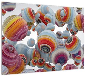 Festett gömbök képe (üvegen) (70x50 cm)