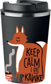 Prémium termo bögre Keep Calm nyomott mintával És Róka Kávé 350ml KT_027