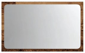 kézműves tölgy színű LED-es fürdőszobatükör 60 x 8,5 x 38 cm