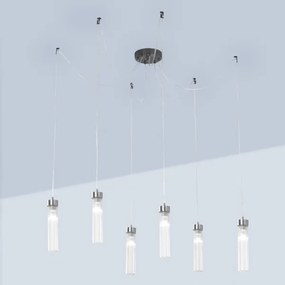 Kolarz 6009.30660 - Csillár zsinóron RAGGIO 6xE14/25W/230V pók matt króm