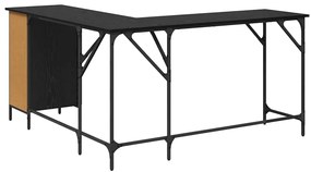 vidaXL Asztal Fekete tölgy 141 x 141 x 75 cm Faanyag