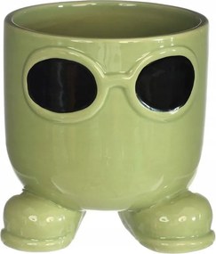 Virágtartó Fedő Gyógynövények Ember 13 x 14,5 CM Zöld Szemüveg Lábak