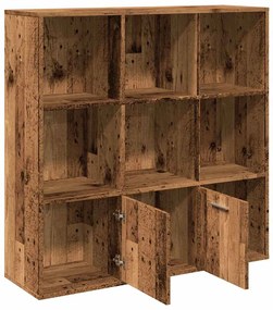 antik fa színű szerelt fa könyvszekrény 98 x 29 x 97,5 cm