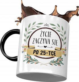 Fekete Bögre Születésnapra 25 25. 25. Ajándék Nyomtatott Fotóval