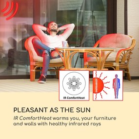 Blumfeldt Heat Giant, infravörös hősugárzó, 3 x 2000 W, IP65, 380 V, fekete