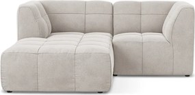 Bézs bársony sarokkanapé (bal oldali-heverő résszel) Aloha – Makamii