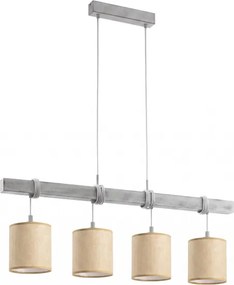 Brilagi - LED zsinóros csillár NUBILA 4xE27/60W/230V szürke/világosbarna